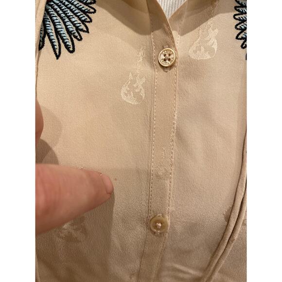 Zadig & Voltaire Silk Blouse Tiago Jac Bis Guitar Skeleton Angel L/S Size Small - Picture 2 of 6